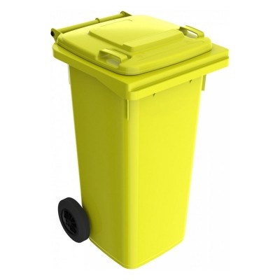 Plastikowy pojemnik na odpady ELKOPLAST 120 l, żółty C