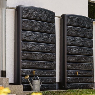 Plastikowy zbiornik na deszczówkę SEINE Extra Slim 400
