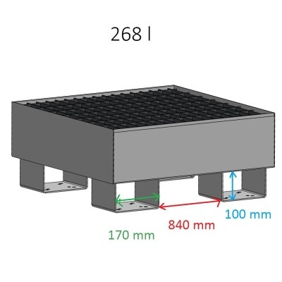 Ocynkowana wanno paleta pod cztery beczki 200l