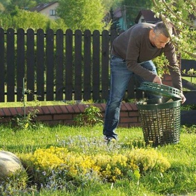 Kosz ogrodowy z pokrywą